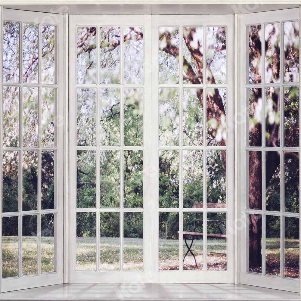 Kate toile de fond de printemps à l'extérieur de la fenêtre blanche conçue par Chain Photographie