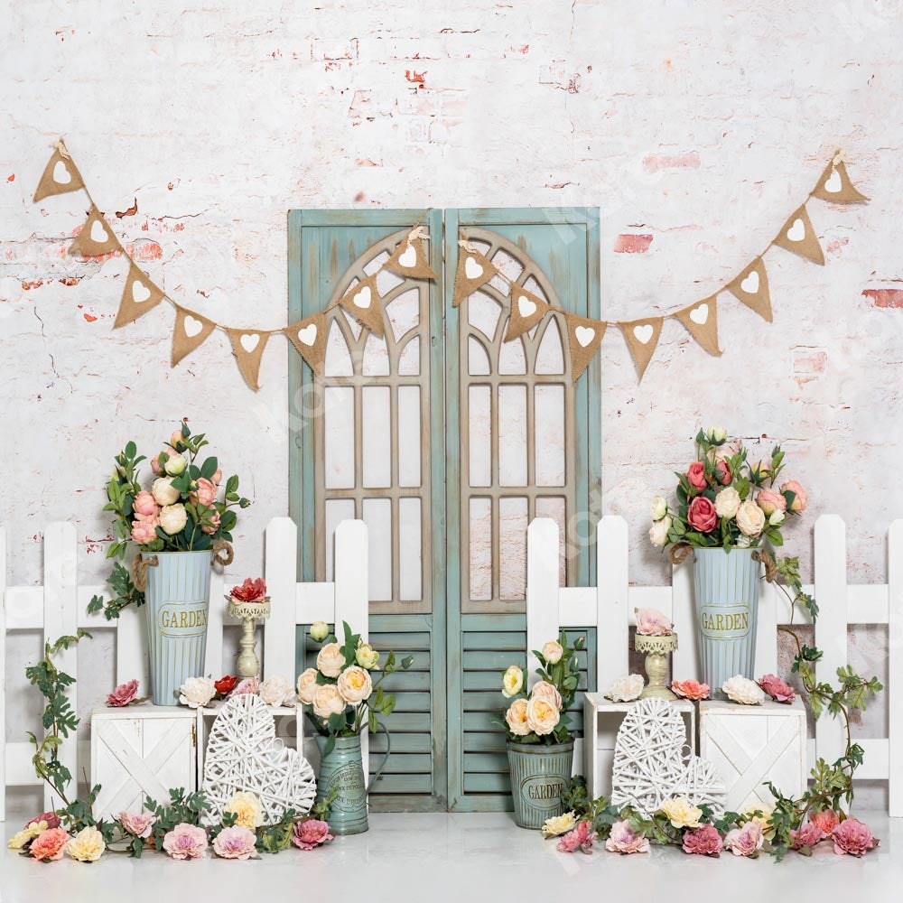 Kate Maison de fleurs Printemps Pâques Toile de fond conçue par Emetselch - Kate Backdrop FR