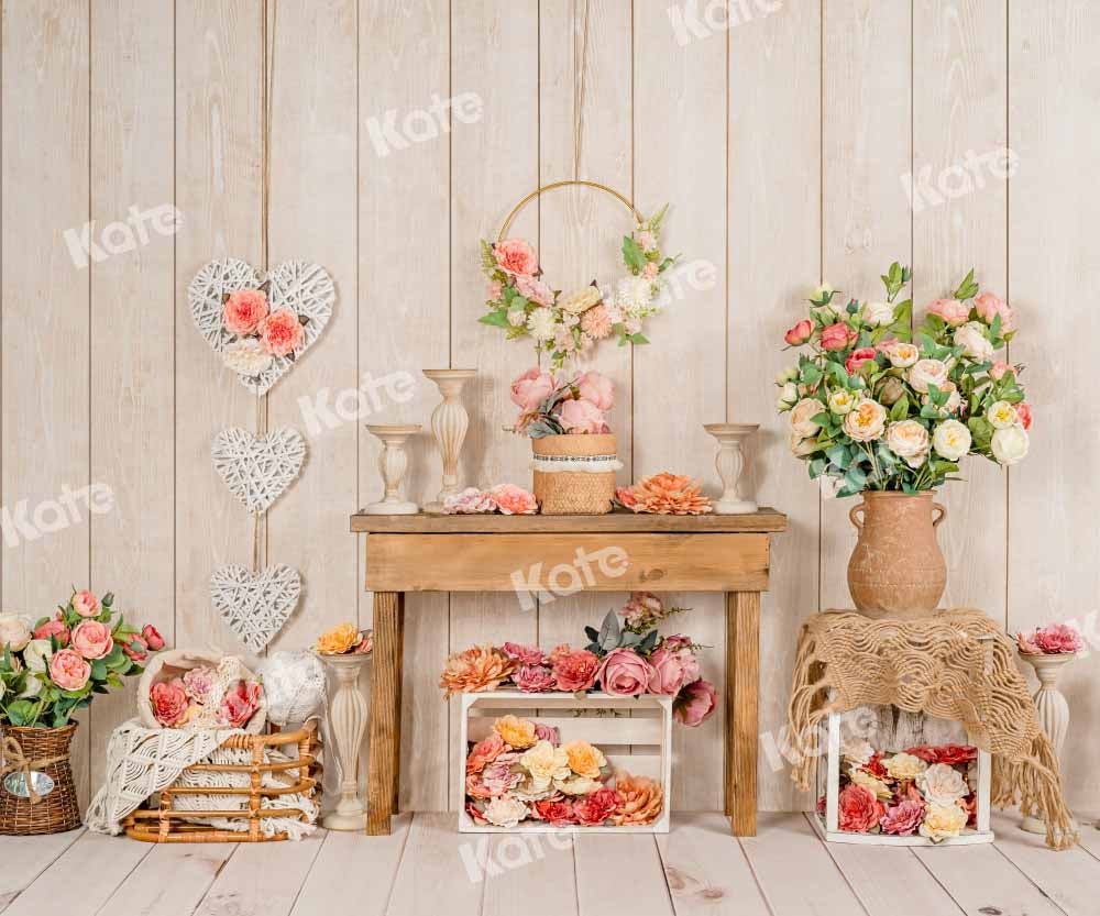 Kate Table en Bois Fleurs Printemps Toile de fond conçue par Emetselch