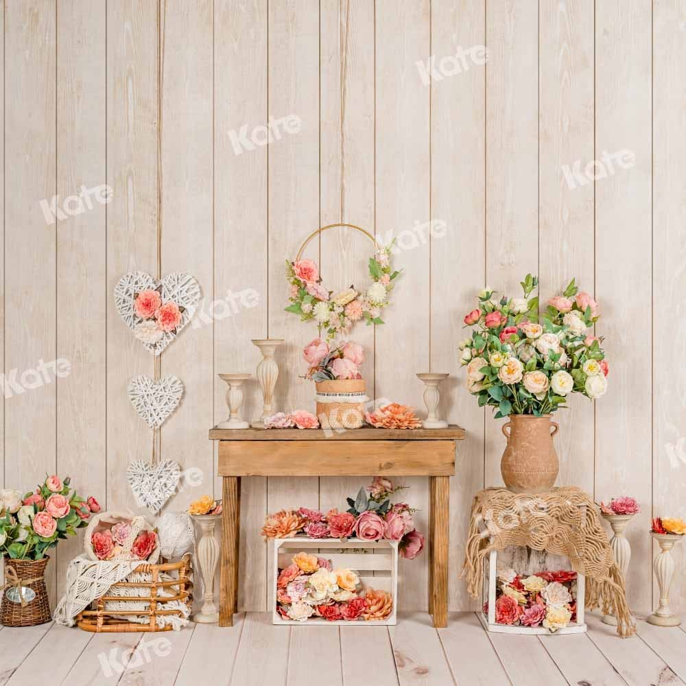 Kate Table en Bois Fleurs Printemps Toile de fond conçue par Emetselch