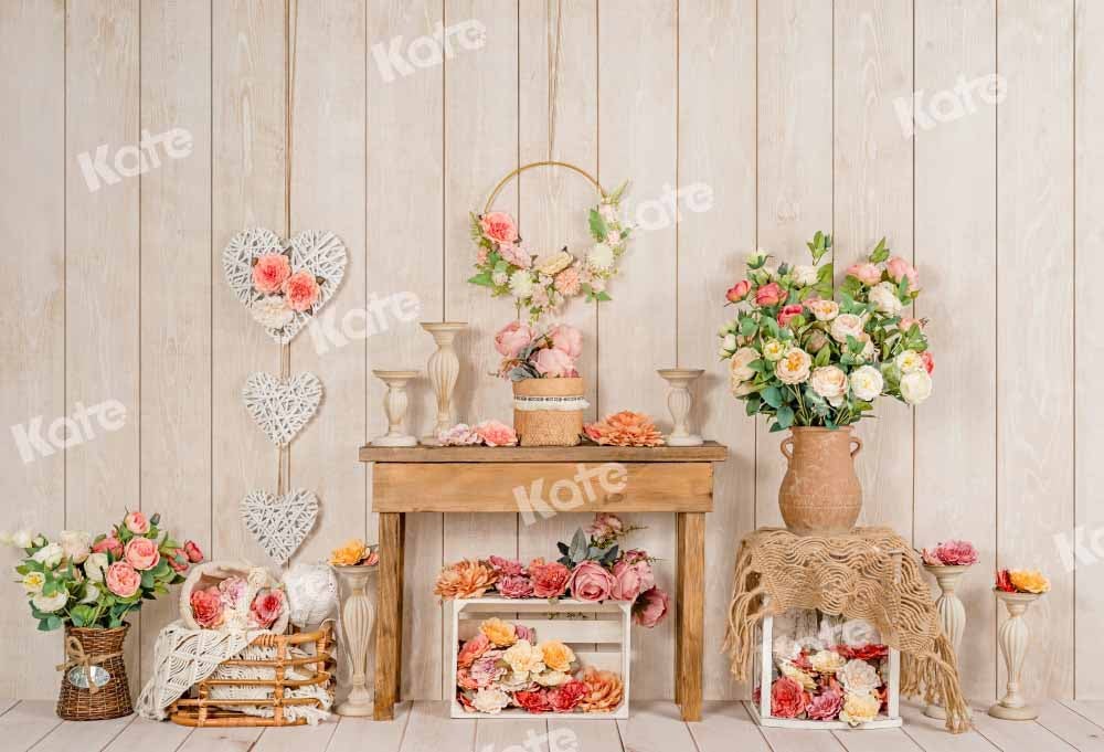 Kate Table en Bois Fleurs Printemps Toile de fond conçue par Emetselch - Kate Backdrop FR