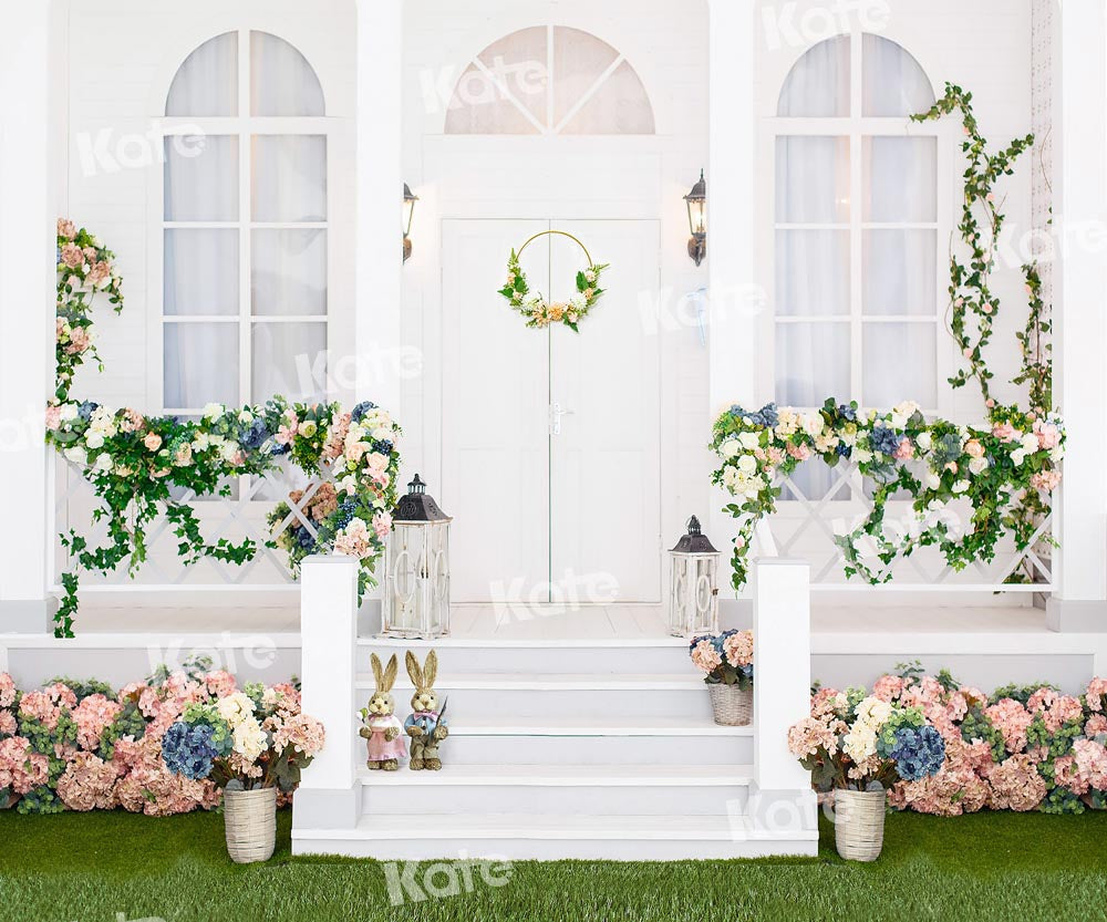 Kate toile de fond de fleurs de pelouse de printemps mariage conçue par Chain Photographie