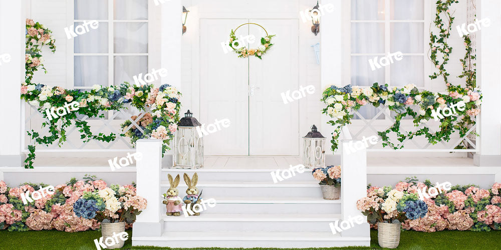 Kate toile de fond de fleurs de pelouse de printemps mariage conçue par Chain Photographie