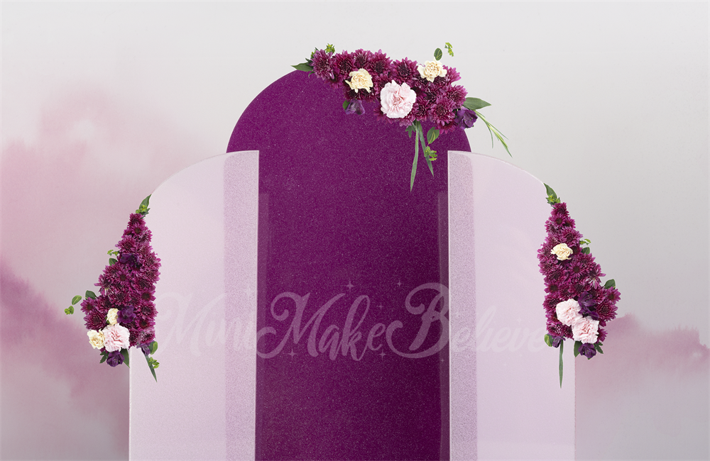 Kate Arcs de toile de fond violet printemps Mur peint à l'aquarelle conçu par Mini MakeBelieve