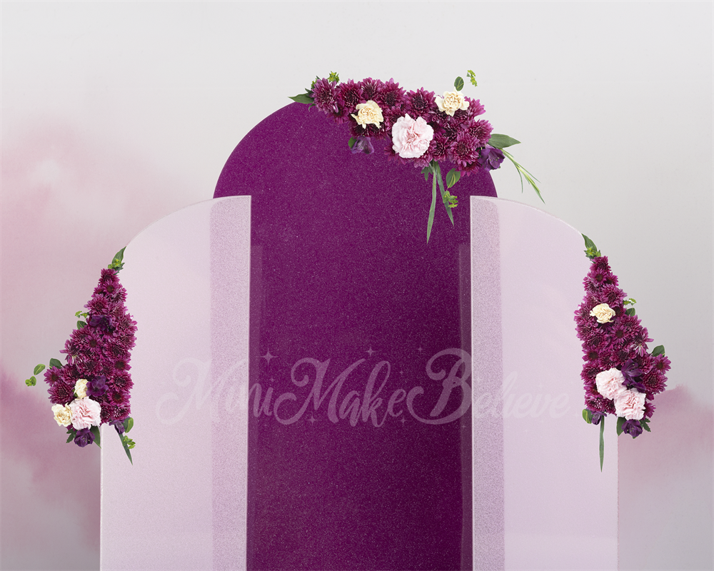 Kate Arcs de toile de fond violet printemps Mur peint à l'aquarelle conçu par Mini MakeBelieve