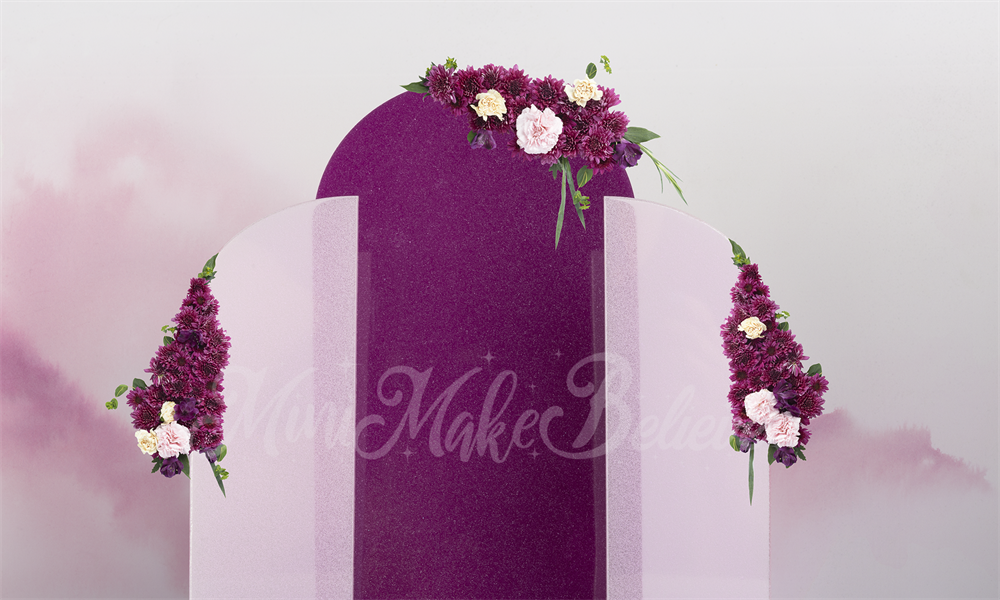 Kate Arcs de toile de fond violet printemps Mur peint à l'aquarelle conçu par Mini MakeBelieve