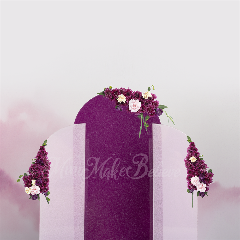Kate Arcs de toile de fond violet printemps Mur peint à l'aquarelle conçu par Mini MakeBelieve