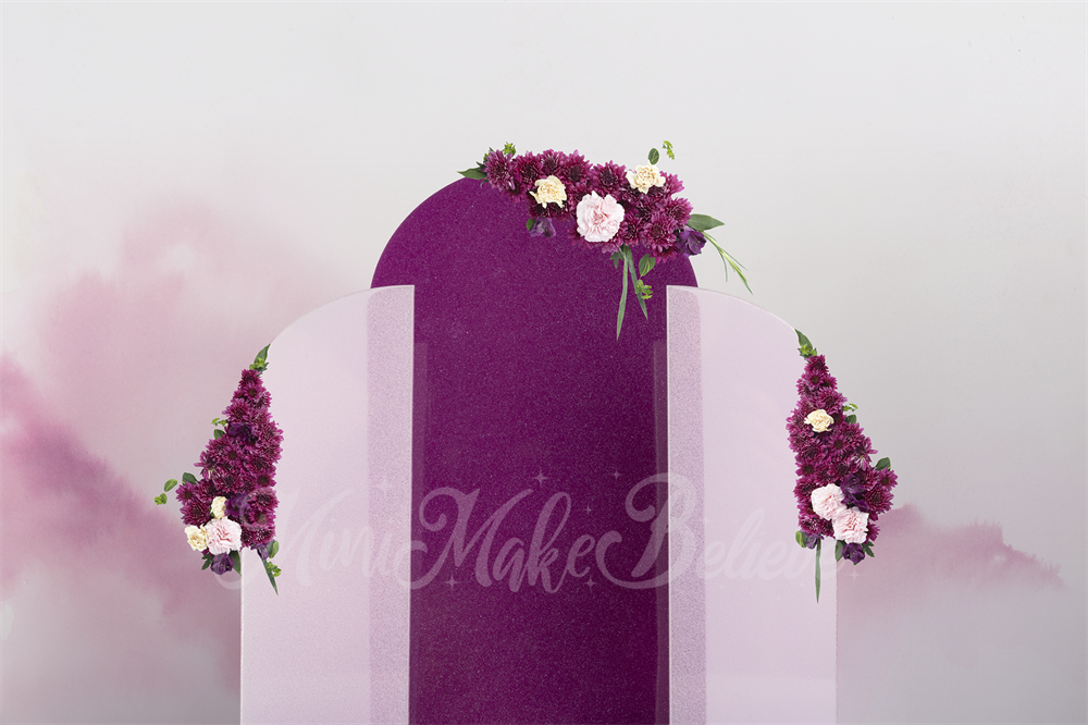 Kate Arcs de toile de fond violet printemps Mur peint à l'aquarelle conçu par Mini MakeBelieve