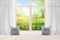 Kate Paysage Printemps Rideau Fenêtre Blanc Plantes vertes Toile de fond pour la photographie - Kate Backdrop FR