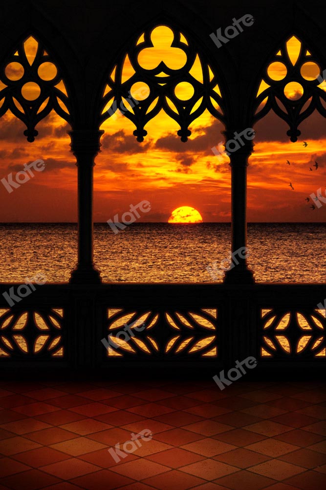 Kate Toile de fond de balcon au coucher du soleil conçue par Chain Photographie