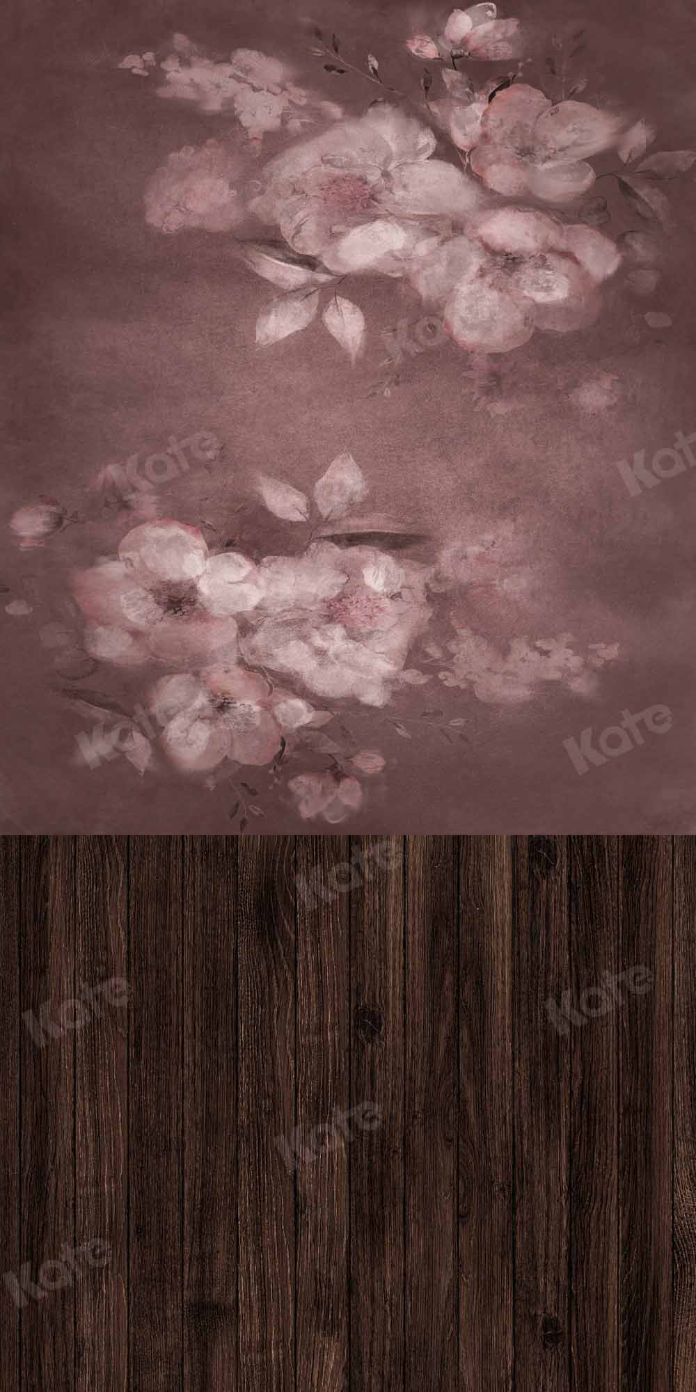 Kate balayage abstrait fleur toile de fond planche de bois couture conçue par Chain Photographie