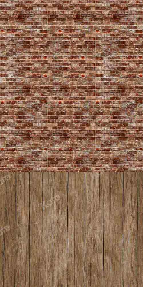 Kate Balayage Mur de briques Couture Grain de bois Toile de fond conçue par Chain Photographie