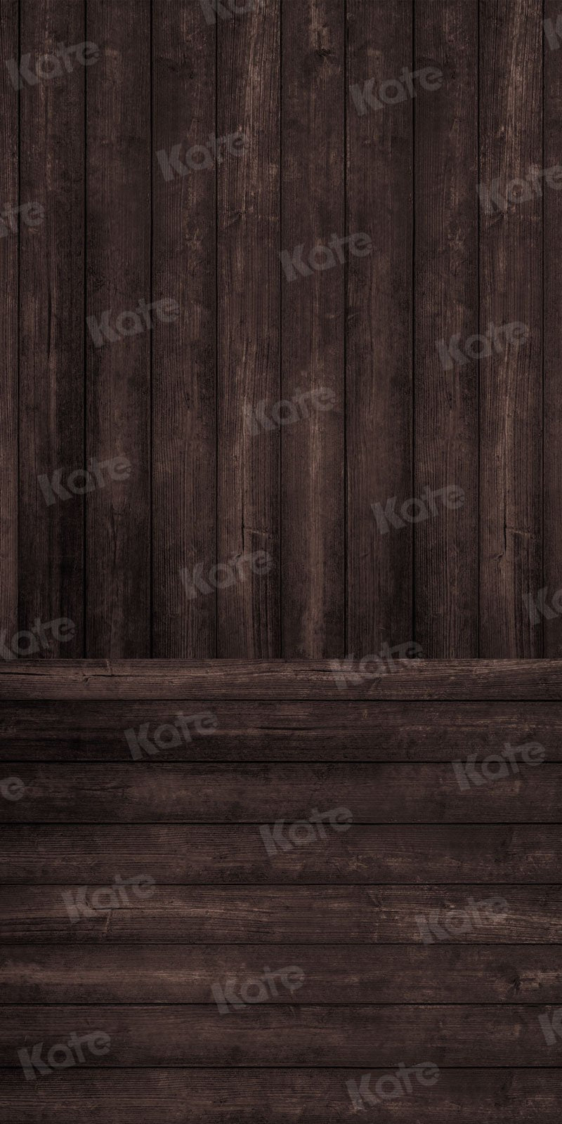 Kate Sweep Mur-à-Sol Plancher Grain de bois Sombres Toile de fond pour la photographie - Kate Backdrop FR