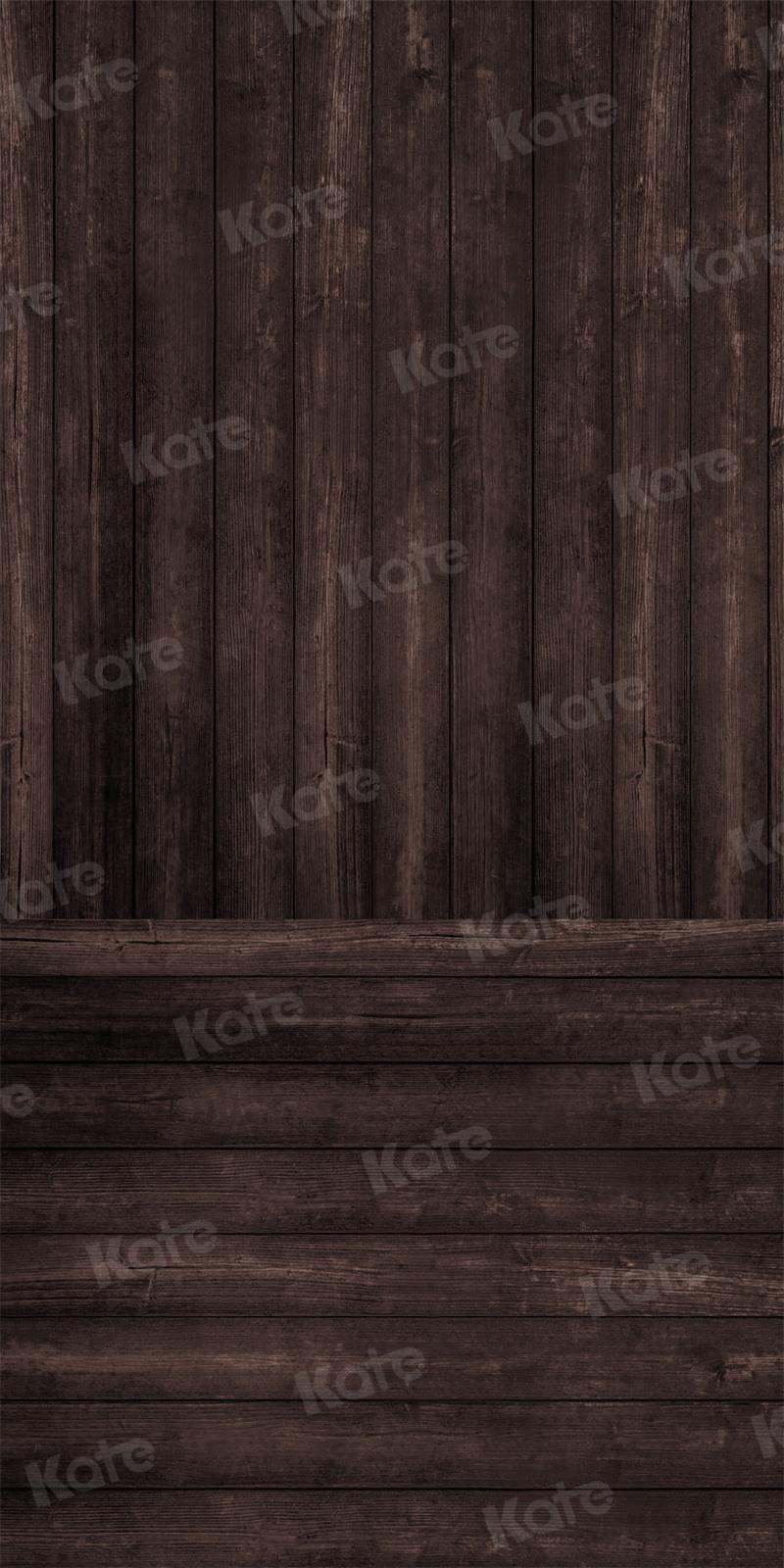 Kate Sweep Mur-à-Sol Plancher Grain de bois Sombres Toile de fond pour la photographie - Kate Backdrop FR