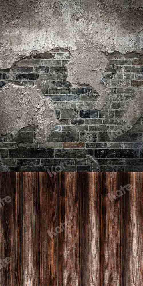 Kate balayage mur de briques marbrées toile de fond couture de grain de bois conçue par Chain Photographie