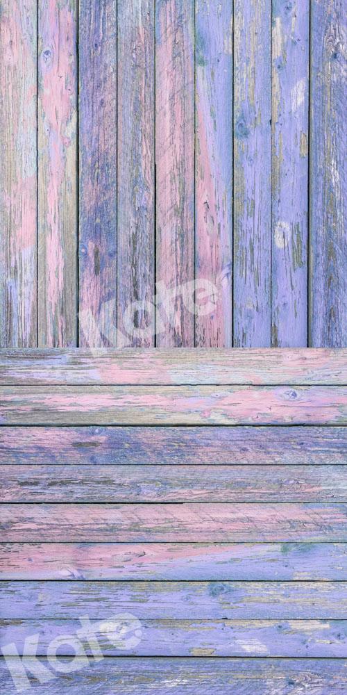 Kate balayage violet rose toile de fond en détresse épissage de bois conçu par chaîne photographie - Kate Backdrop FR