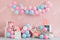 Kate Anniversaire Ballon Licorne Rose Toile de fond Conçue par Emetselch - Kate Backdrop FR