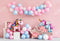 Kate Ballons Anniversaire Rose Licorne Toile de fond conçue par Emetselch - Kate Backdrop FR