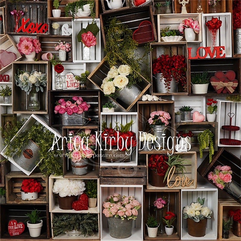 Kate Toile de fond de caisse florale de la Saint-Valentin conçue par Arica Kirby
