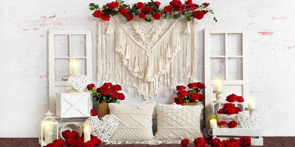 Kate Bougie Boho Rose Toile de Fond Saint Valentin conçue par Emetselch