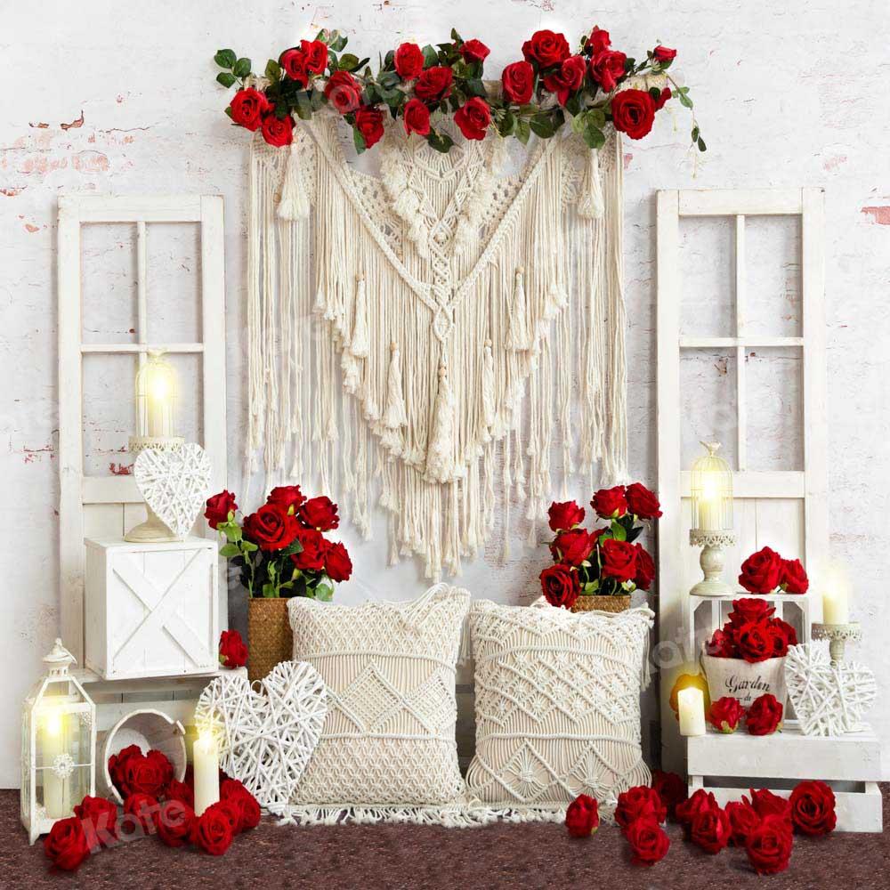 Kate Bougie Boho Rose Toile de Fond Saint Valentin conçue par Emetselch