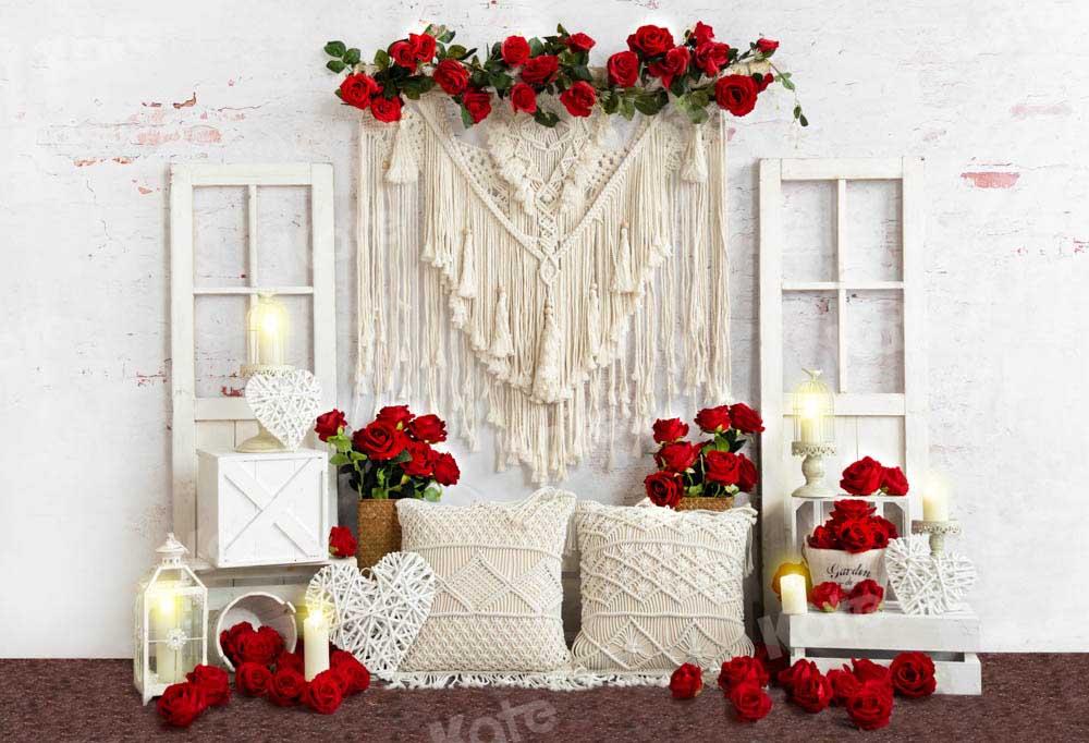 Kate Bougie Boho Rose Toile de Fond Saint Valentin conçue par Emetselch