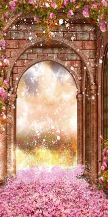 Kate Toile de fond de la Saint-Valentin Fleurs Brick Arch pour la photographie - Kate Backdrop FR