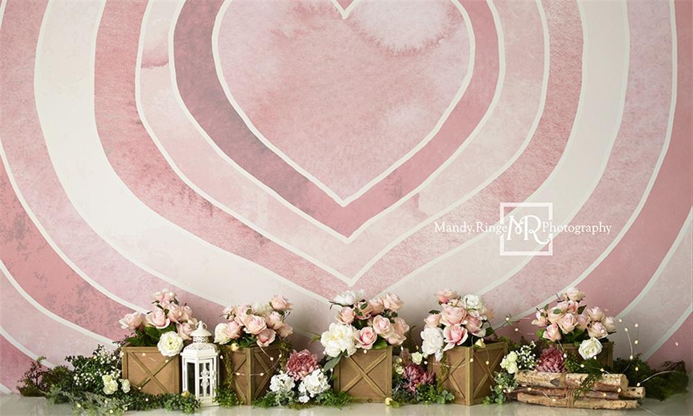 Kate aquarelle Valentine toile de fond coeur roses conçu par Mandy Ringe Photographie