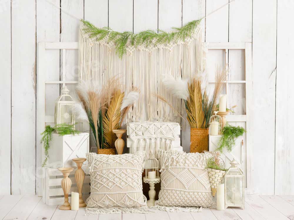 Kate Pprintemps Boho Blanc Famille Toile de fond conçue par Emetselch - Kate Backdrop FR