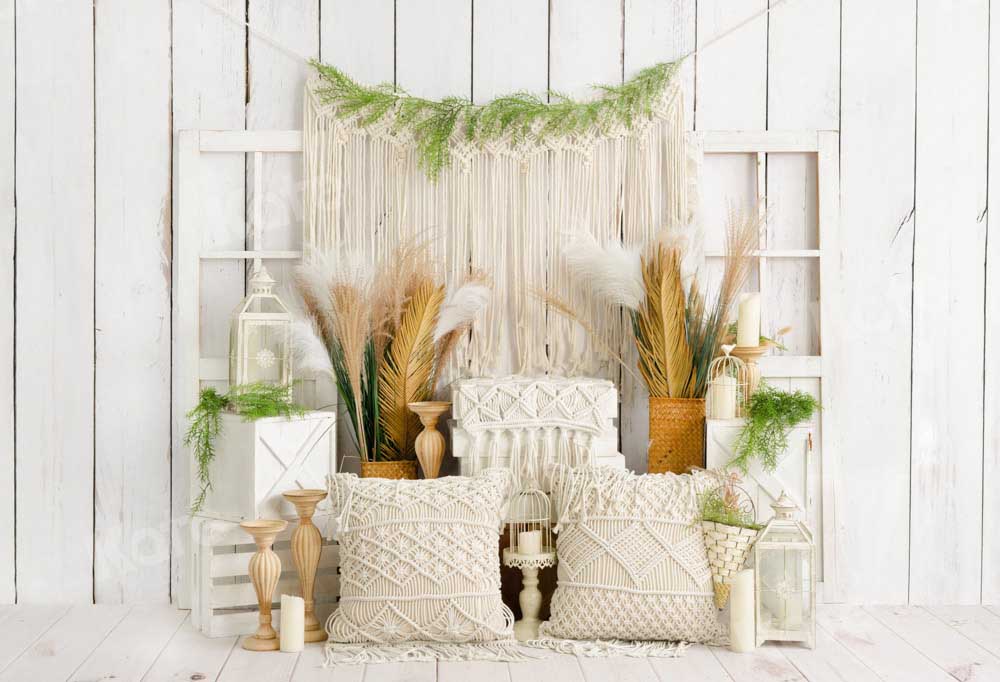 Kate Pprintemps Boho Blanc Famille Toile de fond conçue par Emetselch - Kate Backdrop FR
