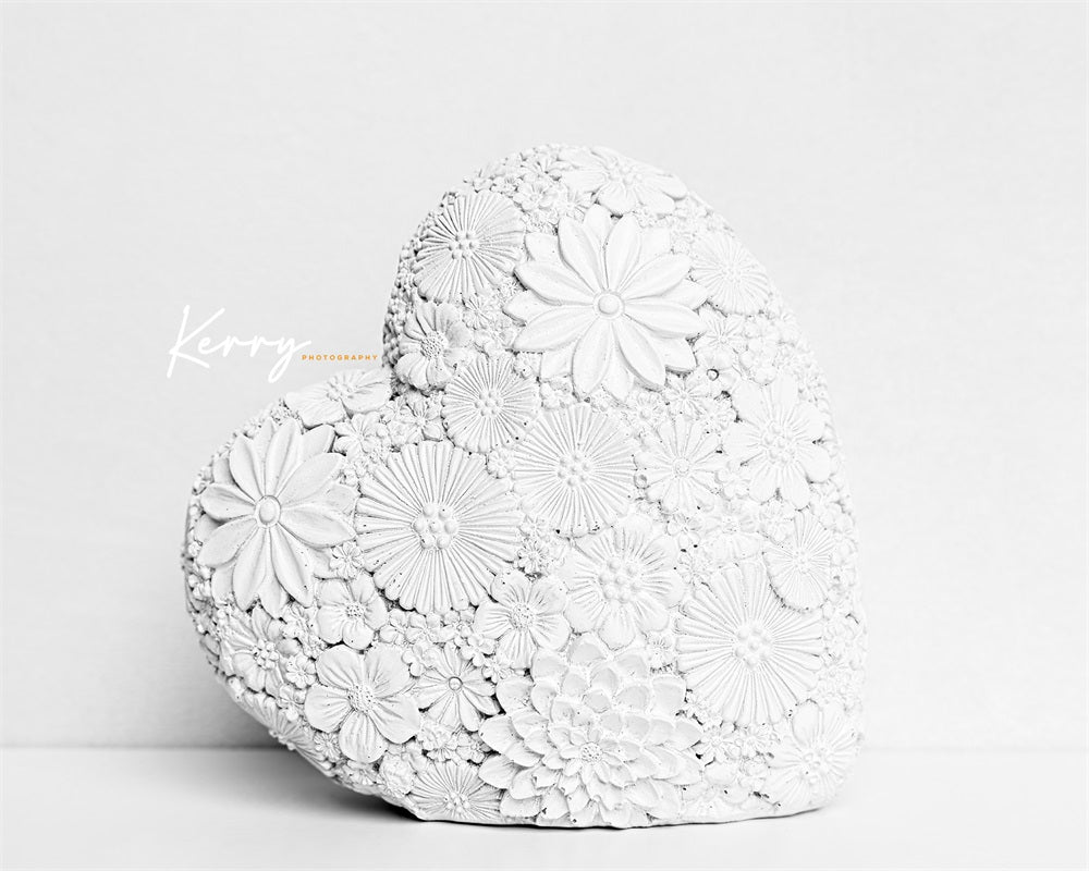 Kate Fond de coeur floral blanc Les mères aiment la Saint-Valentin pour la photographie Conçu par Kerry Anderson