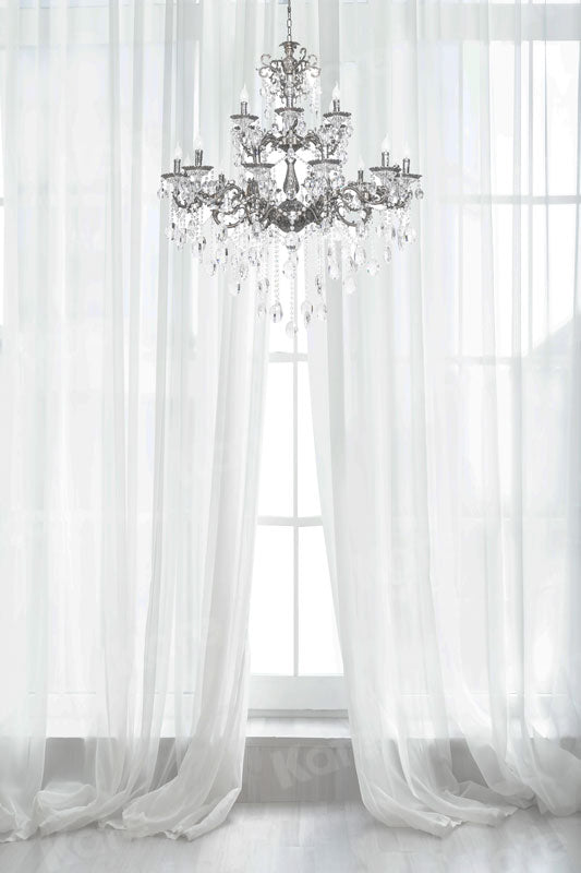 Kate Fond de lustre en cristal de fil blanc conçu par Uta Mueller Photographie - Kate Backdrop FR
