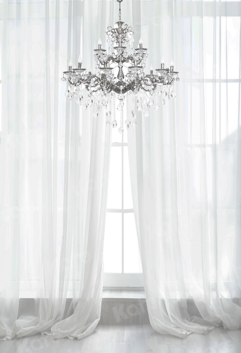 Kate Fond de lustre en cristal de fil blanc conçu par Uta Mueller Photographie - Kate Backdrop FR