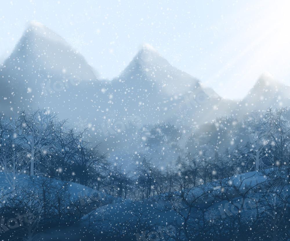 Kate Merveilles hivernales Montagne enneigée Toile de fond pour la photographie