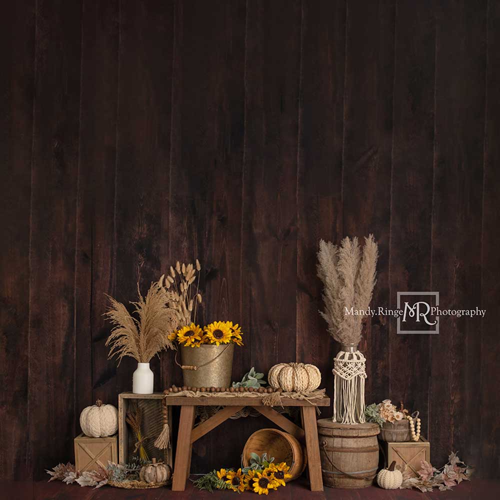 Kate Boho Automne Tournesols Toile de fond conçue par Mandy Ringe - Kate Backdrop FR