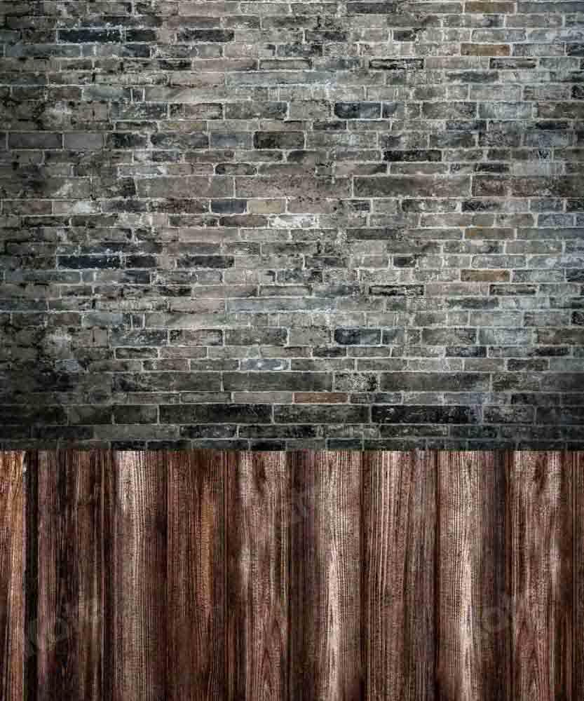 Épissage de planche de bois de toile de fond de mur de briques conçu par Chain Photography