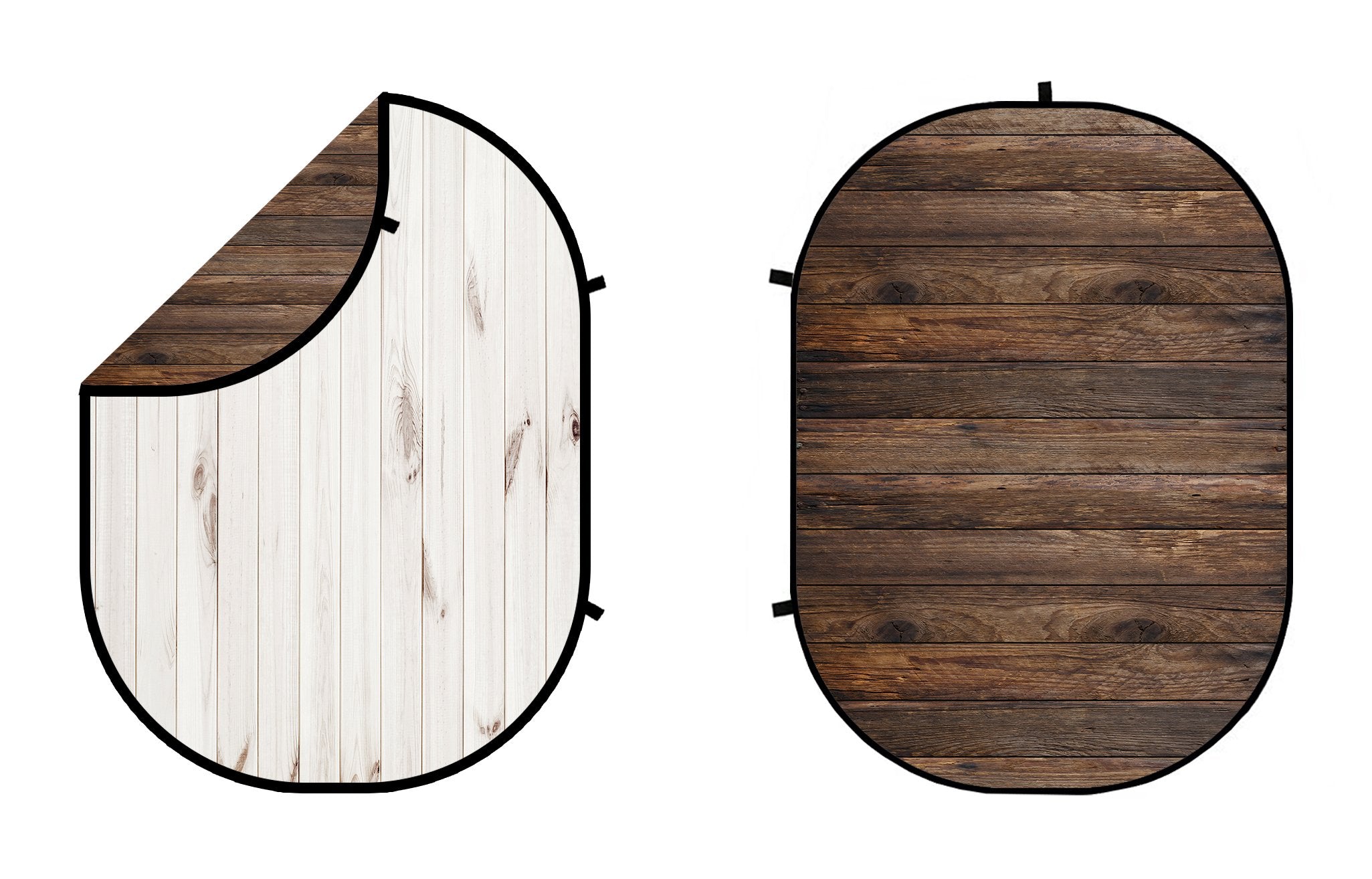 Kate Double-face Bois Brun/Bois Blanc Plancher Photographie Toile de fond Pliable - Kate Backdrop FR