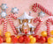Kate Maison de pain d'épice Hiver Ballons Noël Toile de fond conçue par Emetselch - Kate Backdrop FR