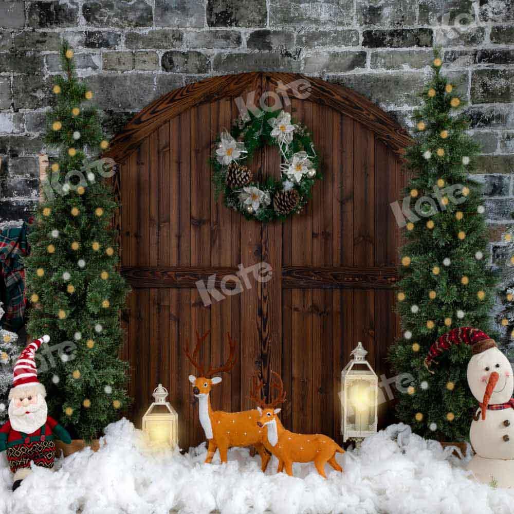 Kate Porte de grange Mur de briques Noël Toile de fond conçue par Emetselch
