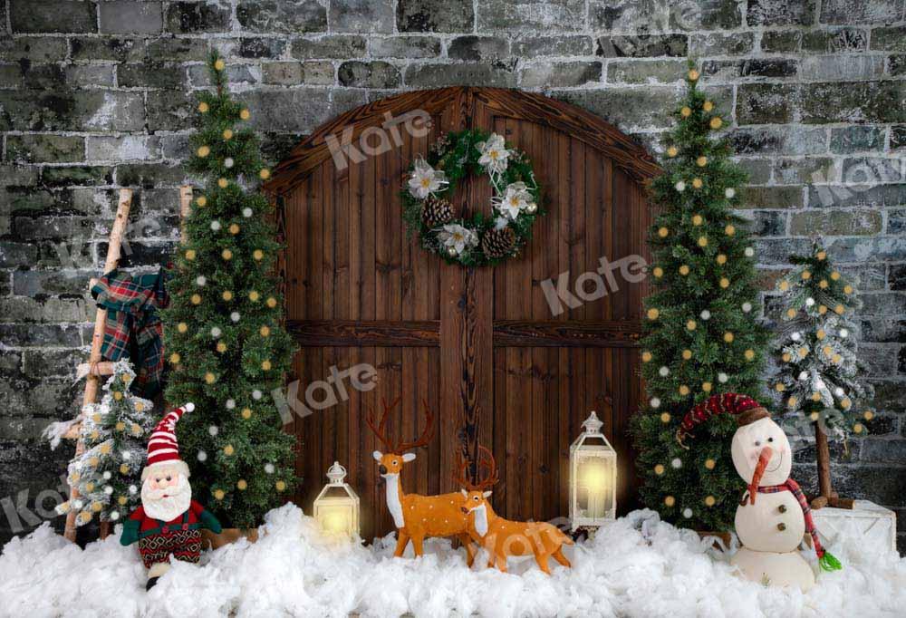 Kate Porte de grange Mur de briques Noël Toile de fond conçue par Emetselch