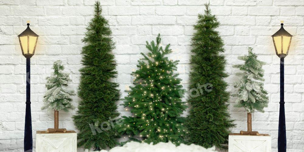 Kate Arbre de Noël Blanc Mur Neige Toile de fond conçu par Emetselch - Kate Backdrop FR