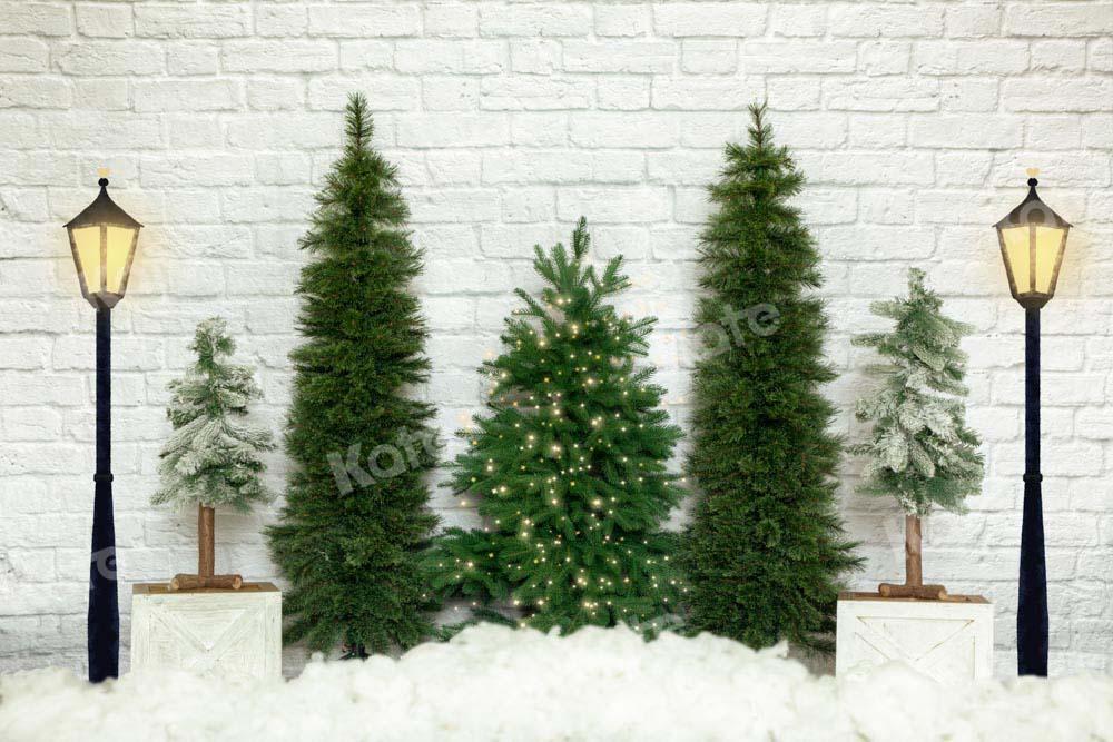 Kate Arbre de Noël Blanc Mur Neige Toile de fond conçu par Emetselch - Kate Backdrop FR