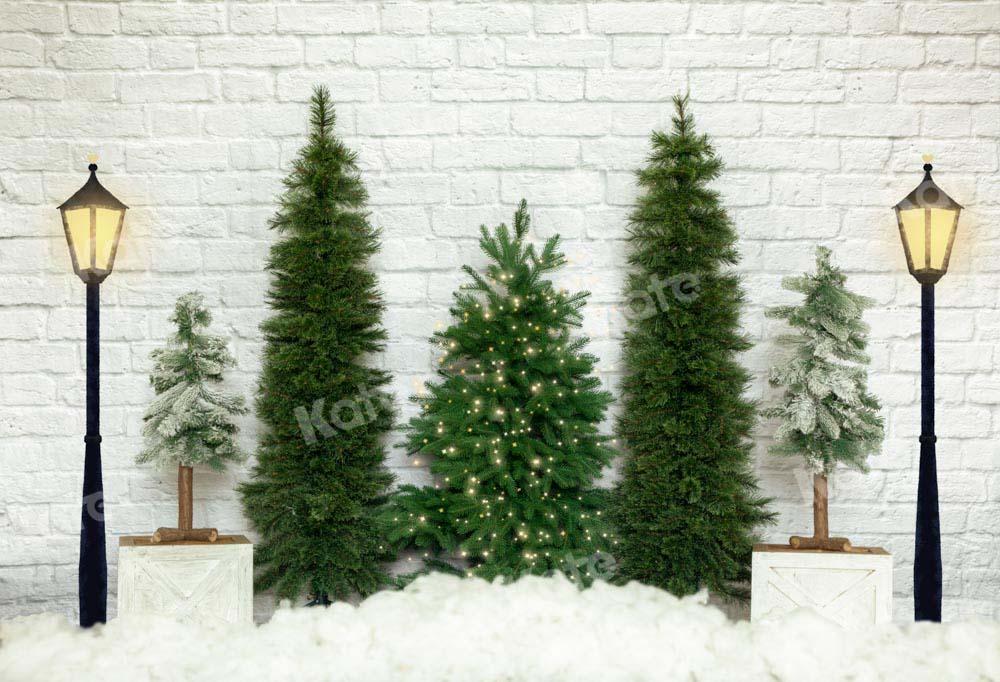 Kate Arbre de Noël Blanc Mur Neige Toile de fond conçu par Emetselch