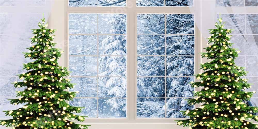 Kate Scène de neige Hiver Fenêtre Noël Toile de fond conçue par Chain Photography