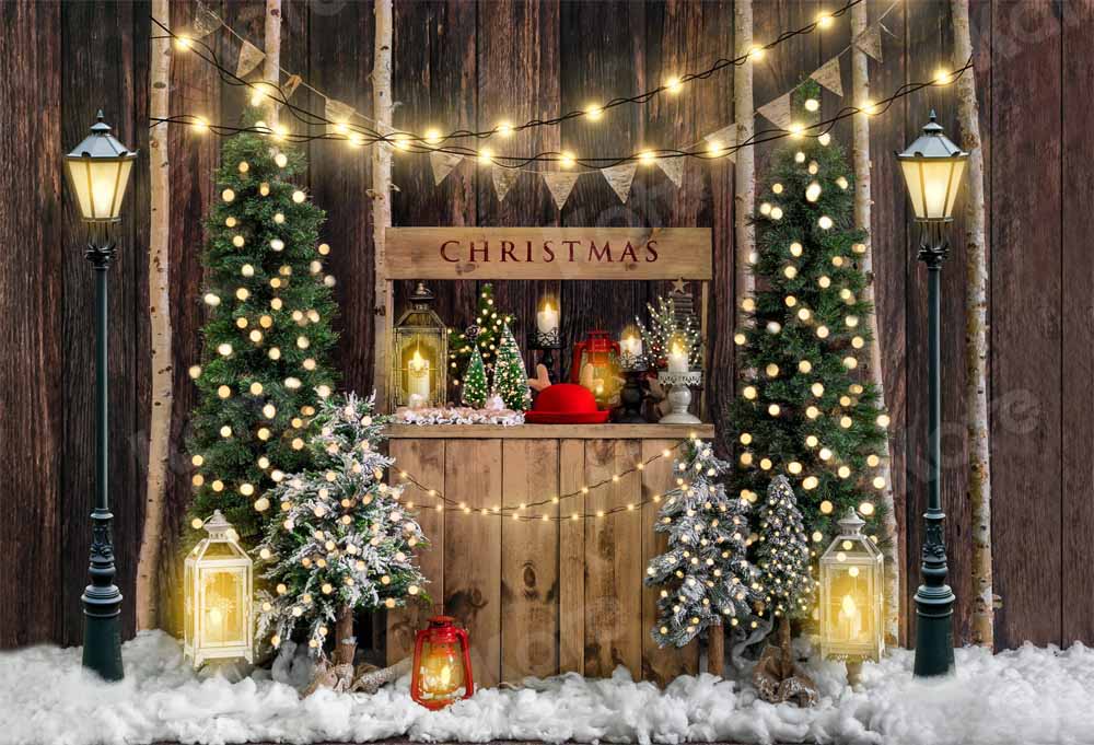 Kate Sapin de Noël Hiver Bois Neige Nuit Toile de fond Conçu par Emetselch