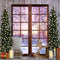 Kate Noël Scène de neige Fenêtre Mur en bois Toile de fond conçu par Emetselch - Kate Backdrop FR