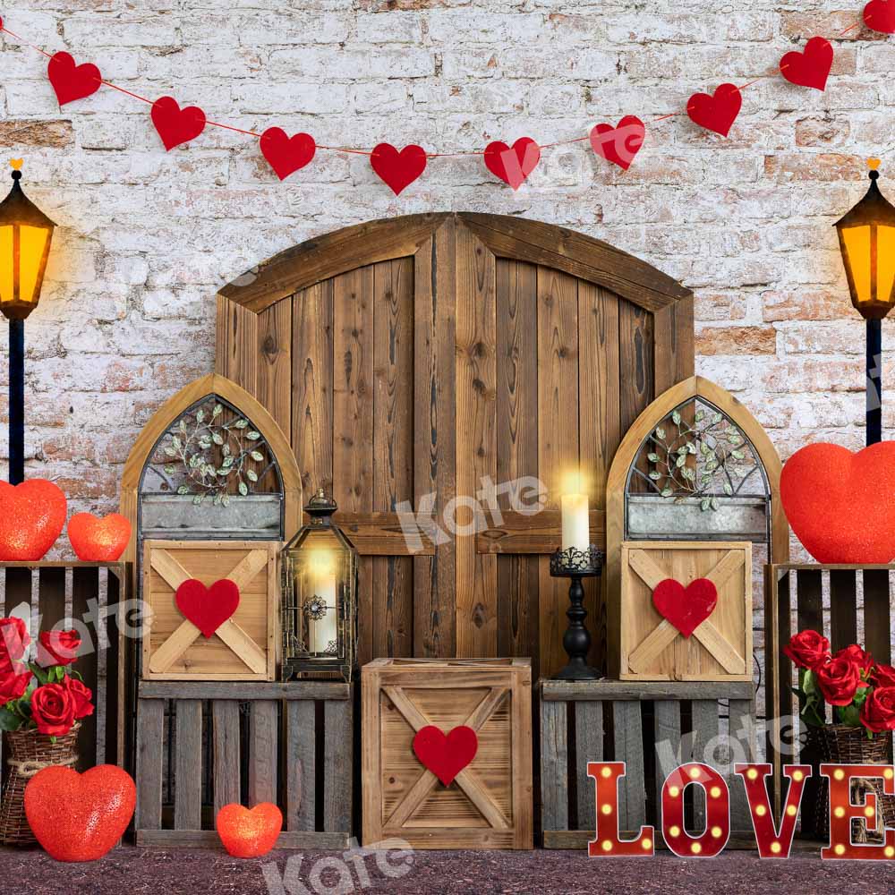 Kate Amour Saint-Valentin Porte de grange Toile de fond conçue par Emetselch - Kate Backdrop FR