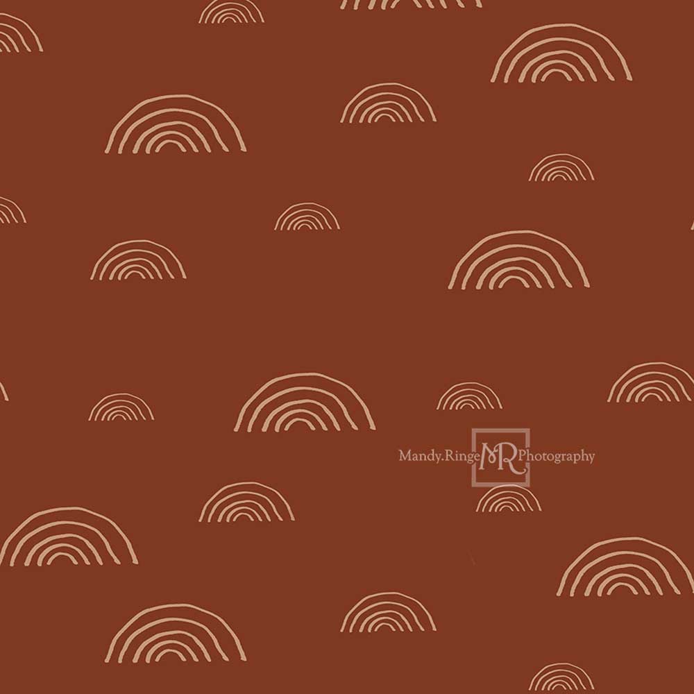 Kate Motif arc-en-ciel Rouille Boho Toile de fond conçu par Mandy Ringe - Kate Backdrop FR