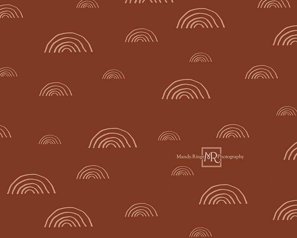 Kate Motif arc-en-ciel Rouille Boho Toile de fond conçu par Mandy Ringe - Kate Backdrop FR