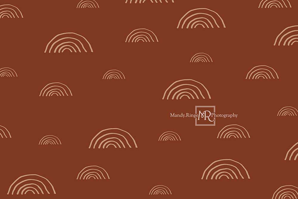 Kate Motif arc-en-ciel Rouille Boho Toile de fond conçu par Mandy Ringe - Kate Backdrop FR